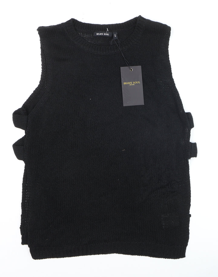 Brave Soul Women's Black Knit Sleeveless Tank Top Size S