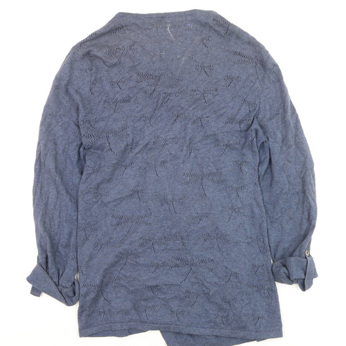 Debenhams Women’s Blue Wrap Knit Long Sleeve Cotton Jumper Size 14