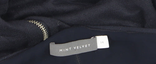 Mint Velvet Women's Black Cotton Blend Long Sleeve Pullover Jumper Size 14