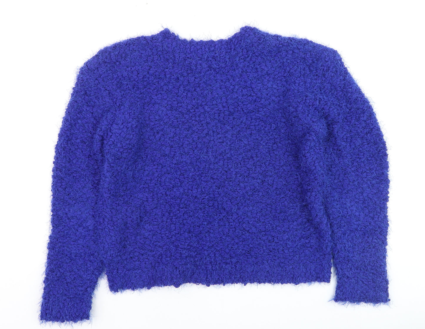 Select Womens Blue Chunky Knit Crew Neck Pullover Jumper Size 12