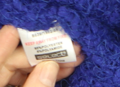 Select Womens Blue Chunky Knit Crew Neck Pullover Jumper Size 12