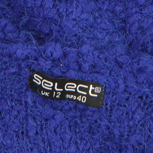 Select Womens Blue Chunky Knit Crew Neck Pullover Jumper Size 12