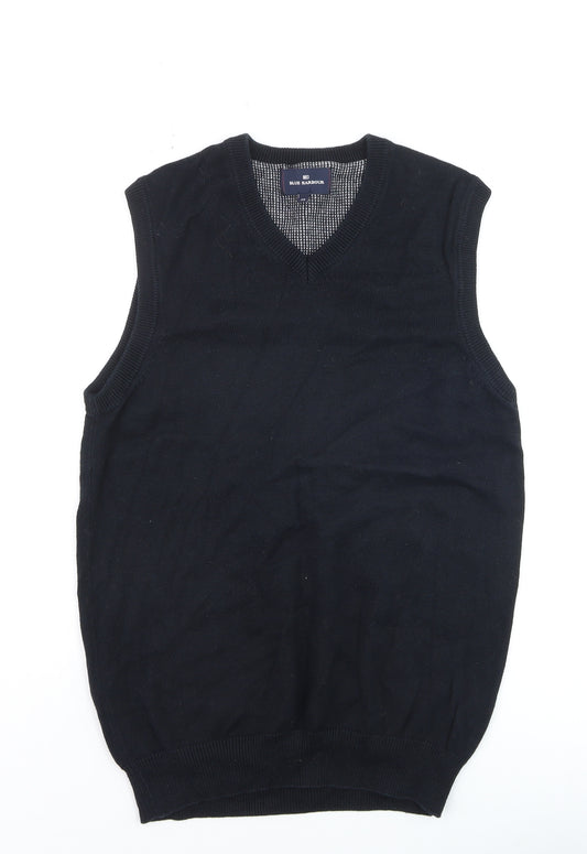 Marks and Spencer Blue Harbour Men's Black Cotton V-Neck Vest XS