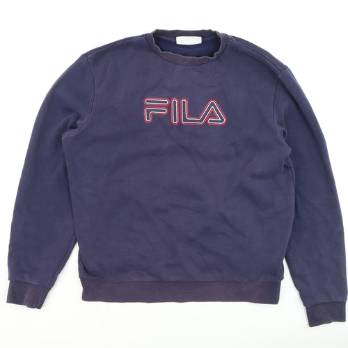 Fila Men's Blue Logo Pullover Sweatshirt Size L