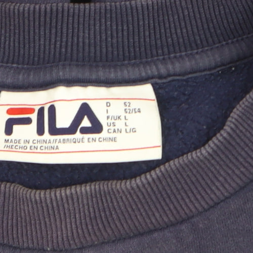 Fila Men's Blue Logo Pullover Sweatshirt Size L