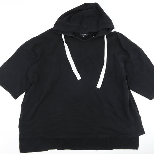 John Lewis Patternity Black Cotton Hooded Pullover Women’s M Hoodie