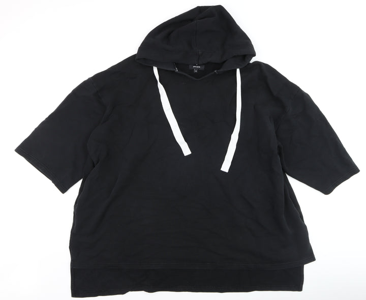 John Lewis Patternity Black Cotton Hooded Pullover Women’s M Hoodie