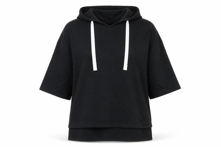 John Lewis Patternity Black Cotton Hooded Pullover Women’s M Hoodie
