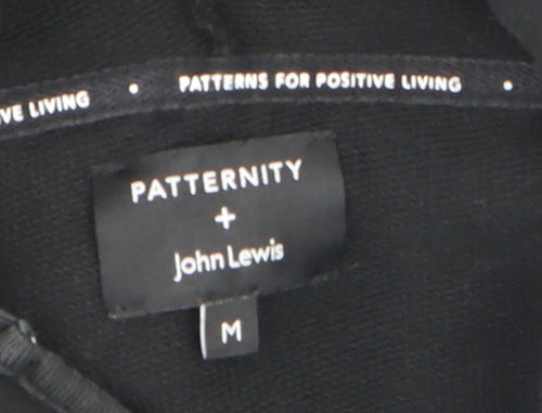 John Lewis Patternity Black Cotton Hooded Pullover Women’s M Hoodie
