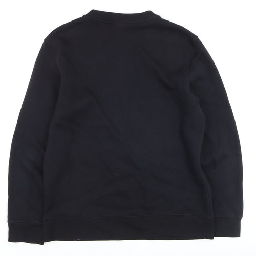 H&M Men Black Regular Fit Logo Pullover Sweatshirt M