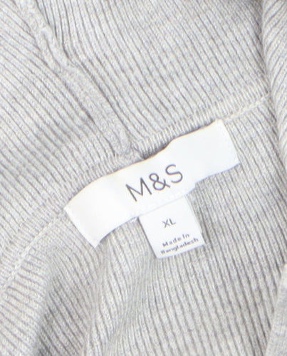 Marks and Spencer Men’s Grey XL Full Zip Cotton Hooded Jumper