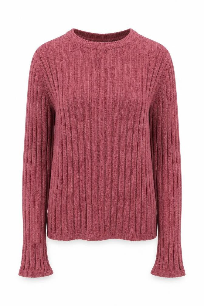 Marks and Spencer Women’s Purple Ribbed Knit Jumper Size M