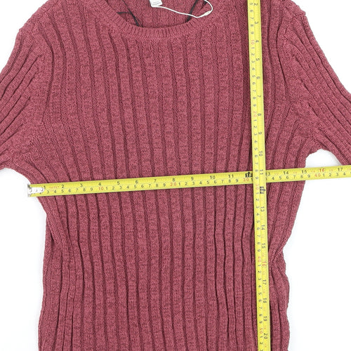 Marks and Spencer Women’s Purple Ribbed Knit Jumper Size M