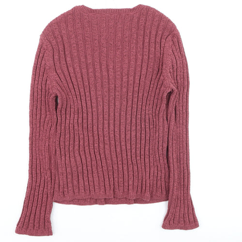 Marks and Spencer Women’s Purple Ribbed Knit Jumper Size M