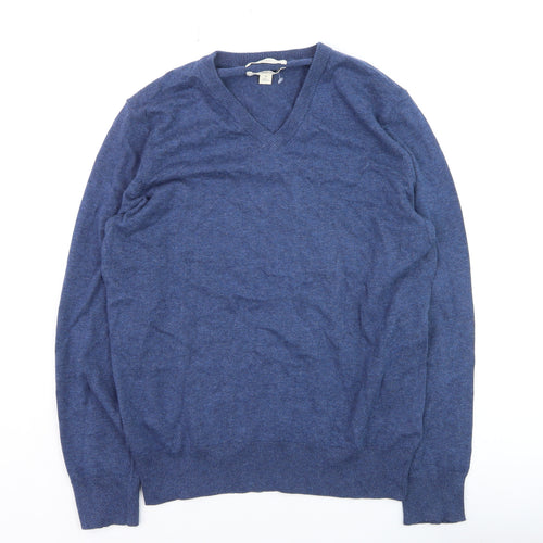 Marks and Spencer Men’s Blue Pure Cotton V-Neck Jumper M