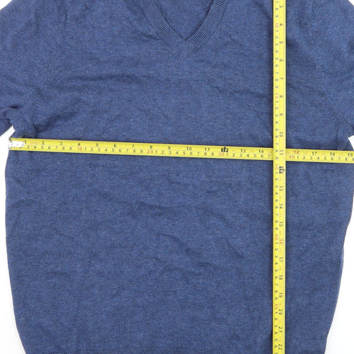 Marks and Spencer Men’s Blue Pure Cotton V-Neck Jumper M