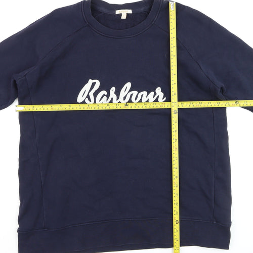 Barbour Women's Navy Blue Crew Neck Pullover Jumper Size 16