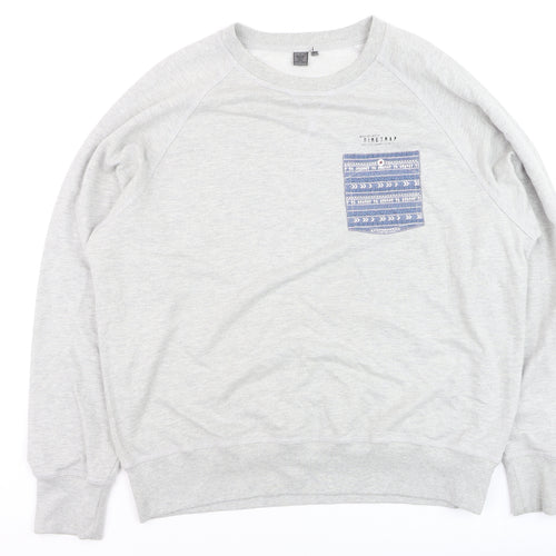 Firetrap Men's Grey 3XL Crew Neck Pullover Sweatshirt