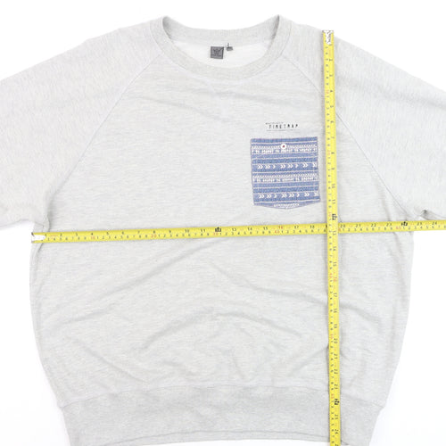 Firetrap Men's Grey 3XL Crew Neck Pullover Sweatshirt