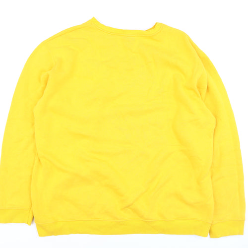 Kodak Men Yellow XL Pullover Jumper Crew Neck Logo Sweatshirt