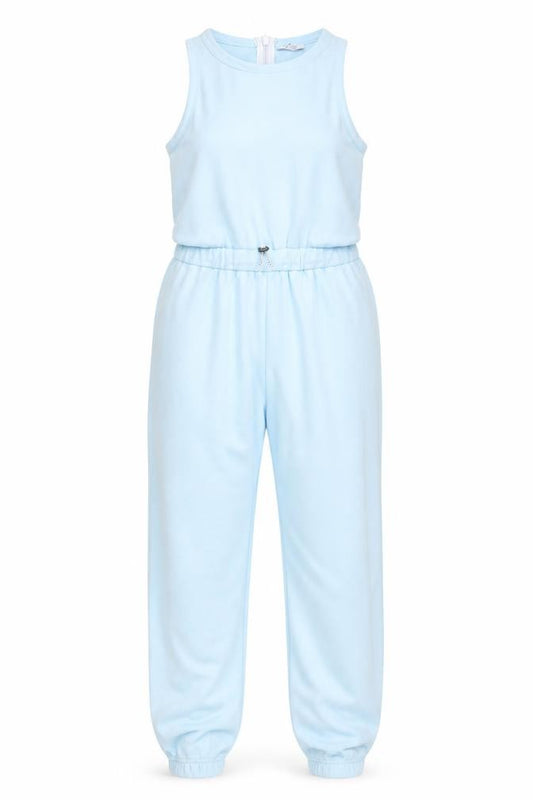 Topshop Women's Blue Sleeveless Jersey Jumpsuit Size 12
