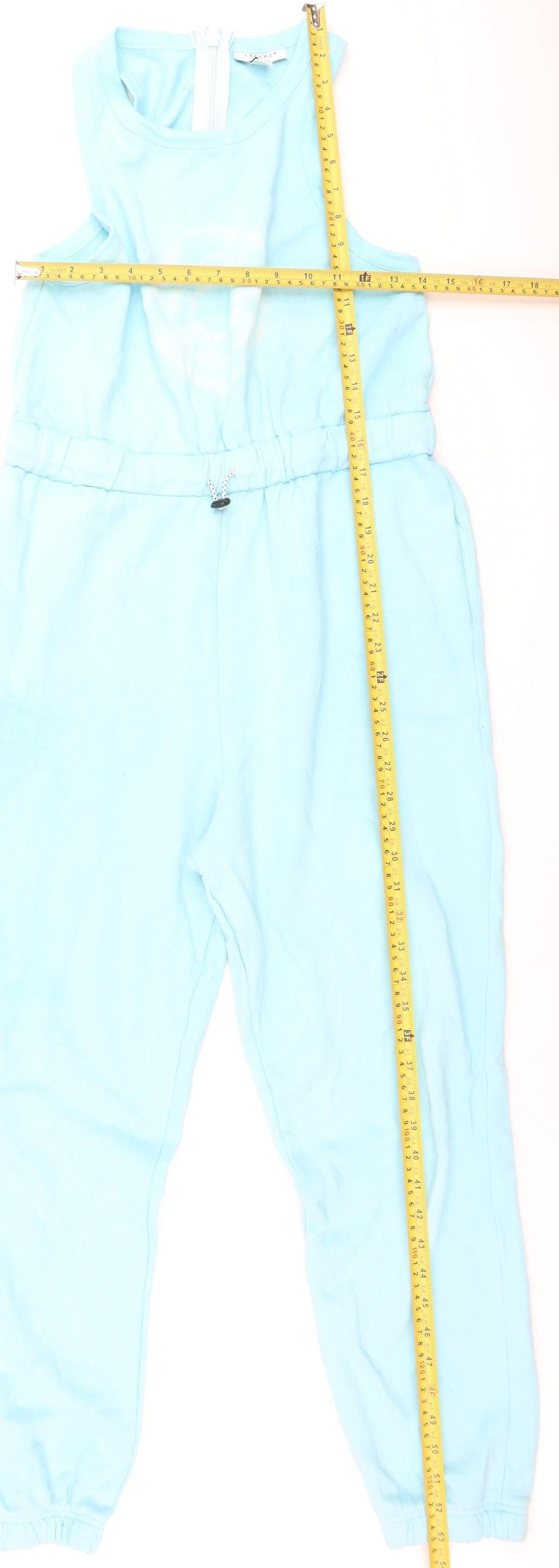 Topshop Women's Blue Sleeveless Jersey Jumpsuit Size 12