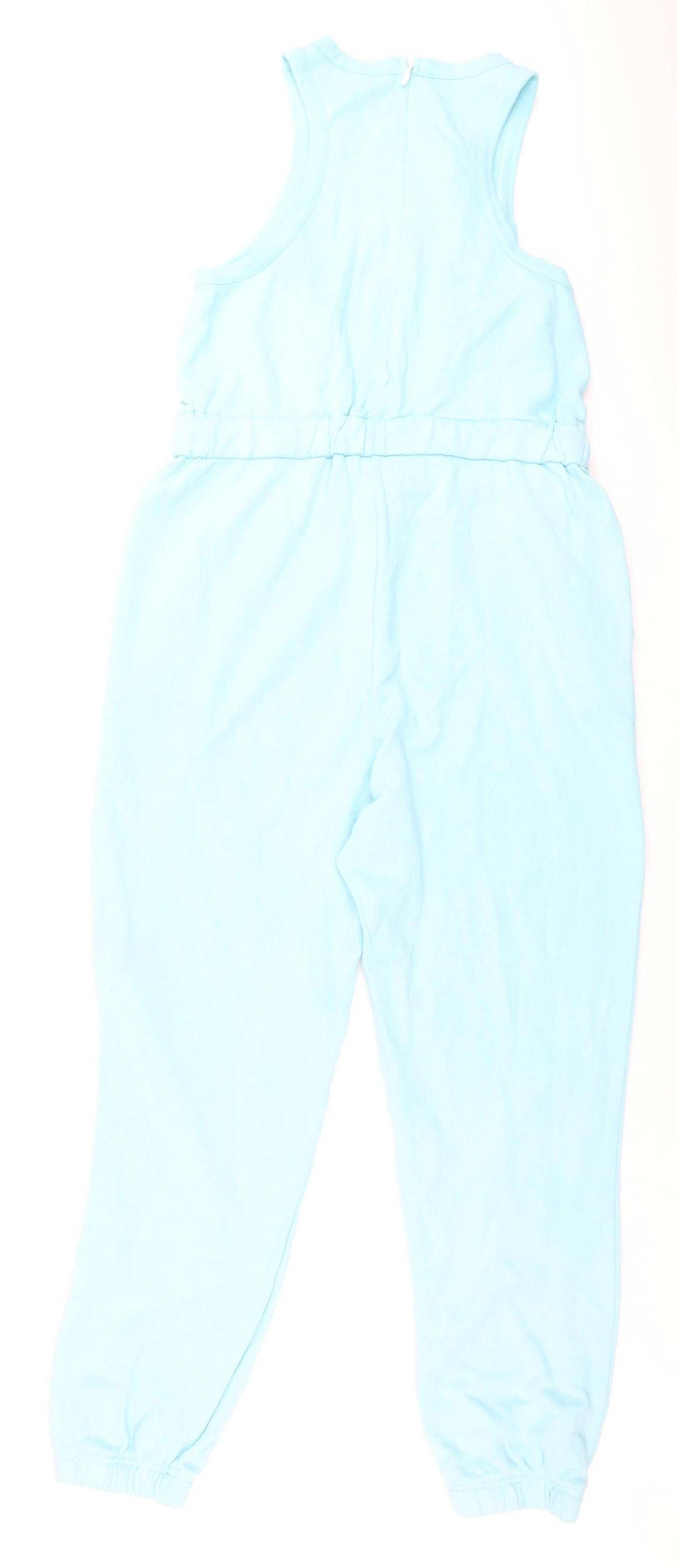 Topshop Women's Blue Sleeveless Jersey Jumpsuit Size 12
