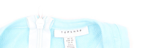 Topshop Women's Blue Sleeveless Jersey Jumpsuit Size 12