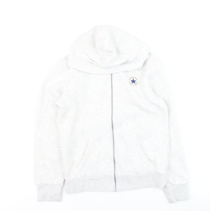 Converse Teens Grey Full Zip Hoodie Sweatshirt Size L 12-13 Yrs