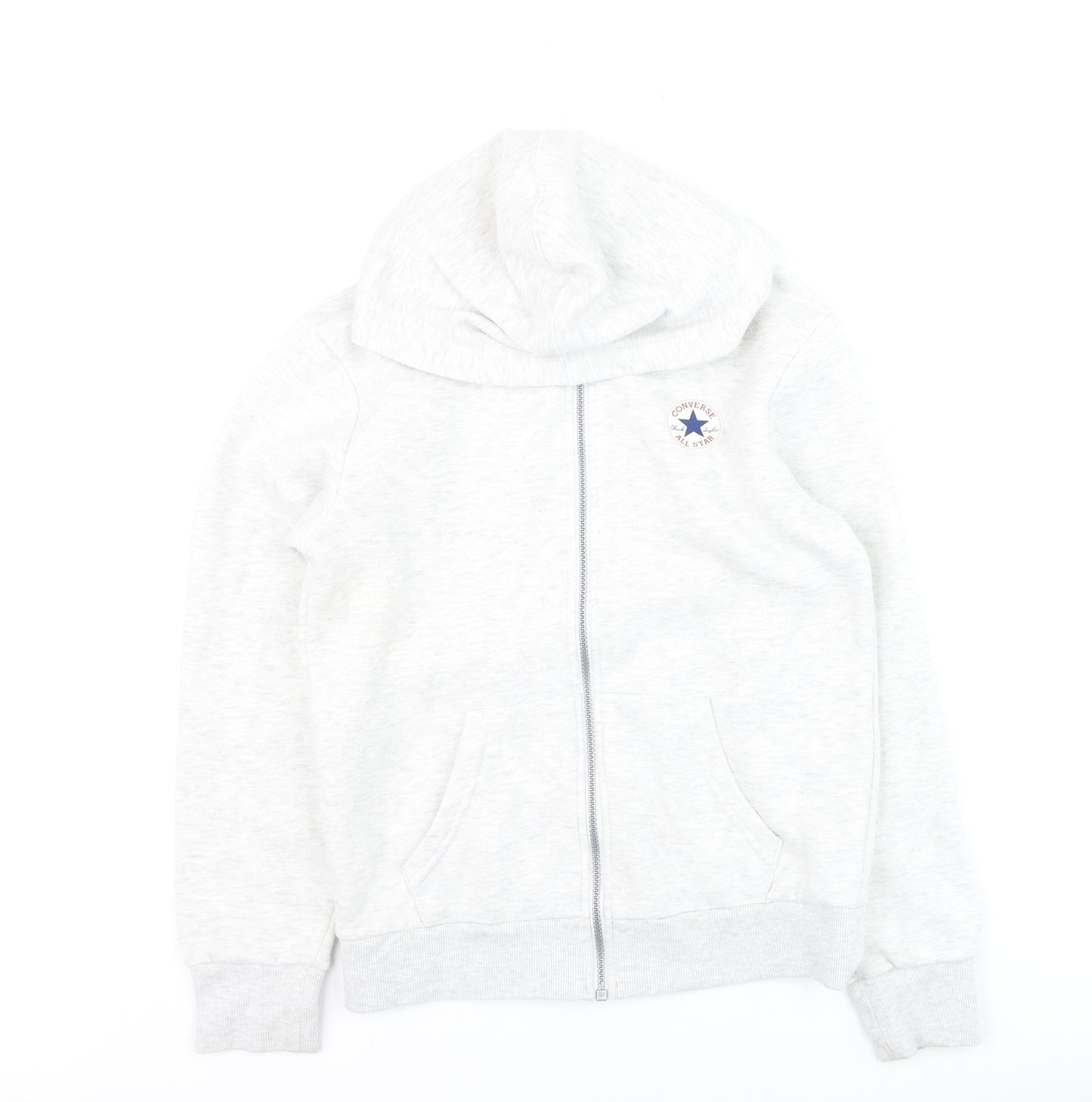 Converse Teens Grey Full Zip Hoodie Sweatshirt Size L 12-13 Yrs