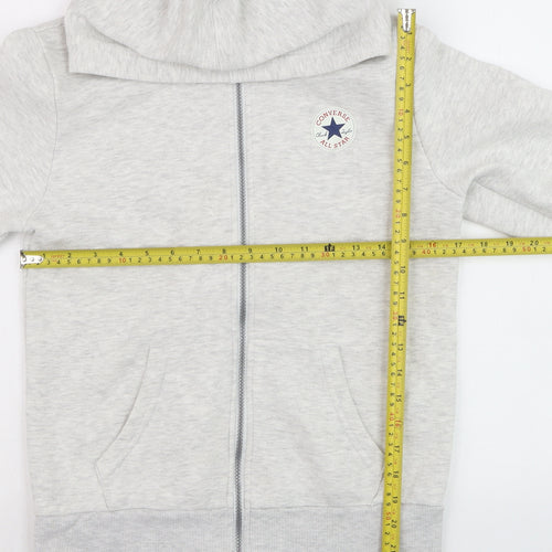 Converse Teens Grey Full Zip Hoodie Sweatshirt Size L 12-13 Yrs