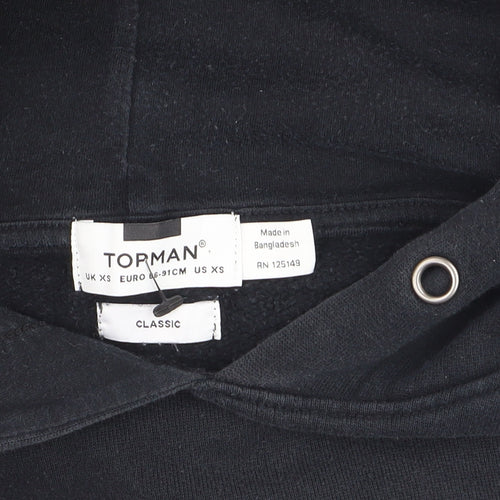 Topman Men’s Black XS Classic Pullover Hoodie with Logo