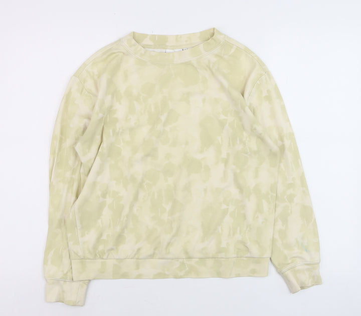 YAYA Women Beige Tie Dye Cotton Blend Pullover Sweatshirt Size S