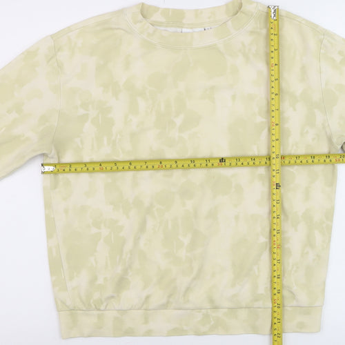 YAYA Women Beige Tie Dye Cotton Blend Pullover Sweatshirt Size S