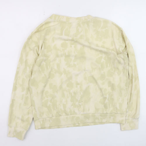 YAYA Women Beige Tie Dye Cotton Blend Pullover Sweatshirt Size S
