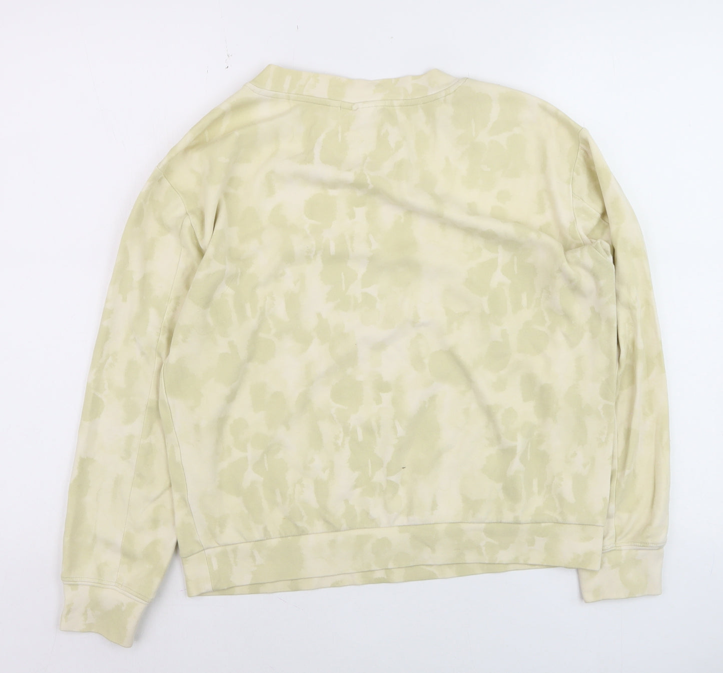 YAYA Women Beige Tie Dye Cotton Blend Pullover Sweatshirt Size S