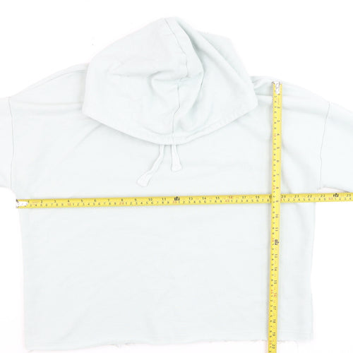 Pull & Bear Women’s Light Blue Pullover Hoodie Size S Relaxed Fit