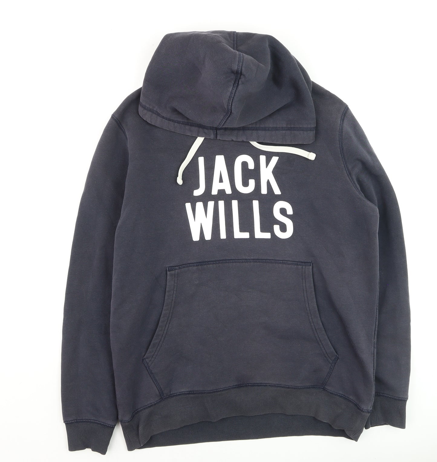Jack Wills Mens Blue Pullover Hoodie M Regular Fit Logo Sweatshirt