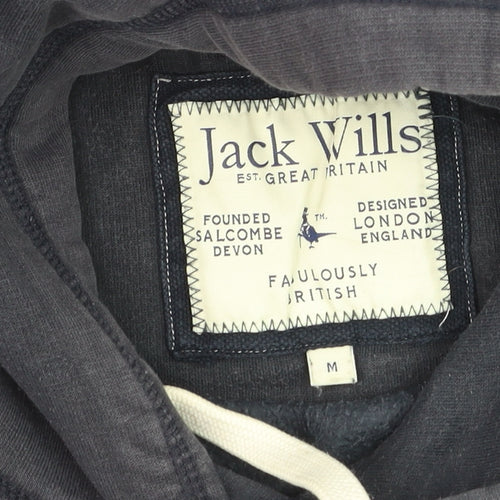 Jack Wills Mens Blue Pullover Hoodie M Regular Fit Logo Sweatshirt