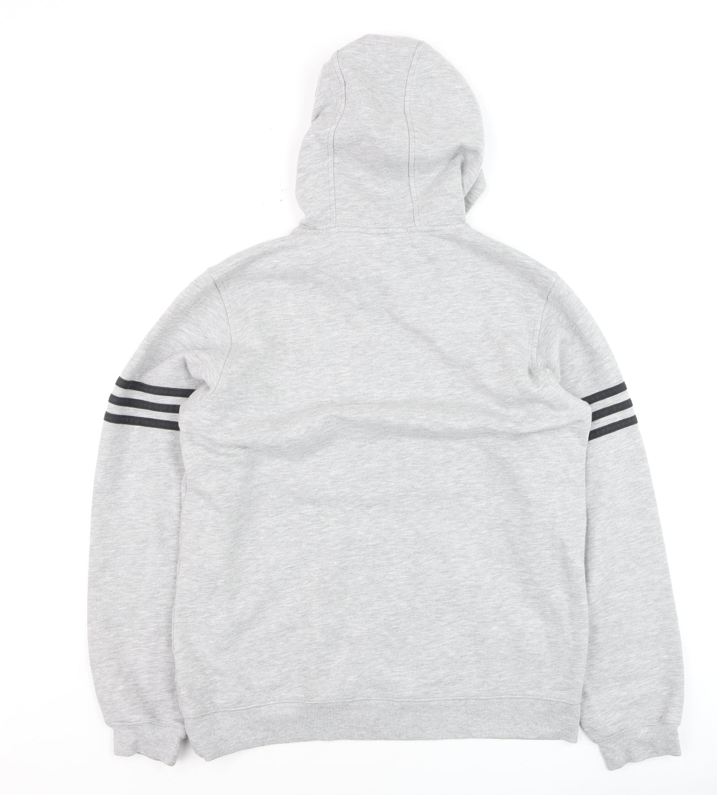 Adidas Boys Grey Hoodie Sweatshirt 14A/164 Regular Fit Cotton Blend