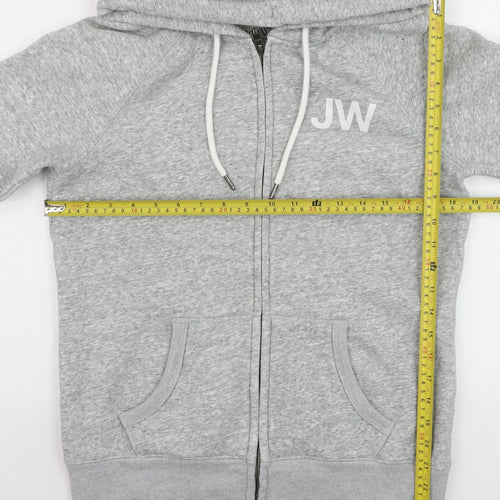 Jack Wills Womens Grey Full Zip Hoodie Size 10 Cotton Blend