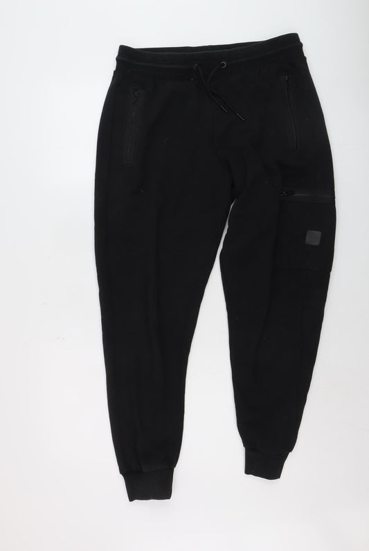 Next Men's Black Jogger Sweatpants M Cotton Blend Casual