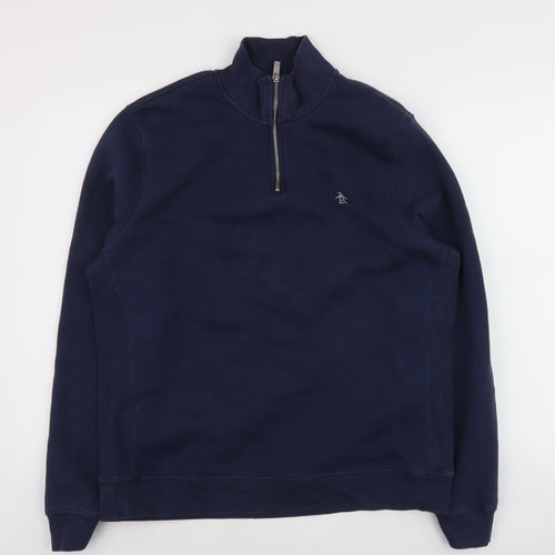 Penguin Men's Blue 1/4 Zip Pullover Sweatshirt Size L