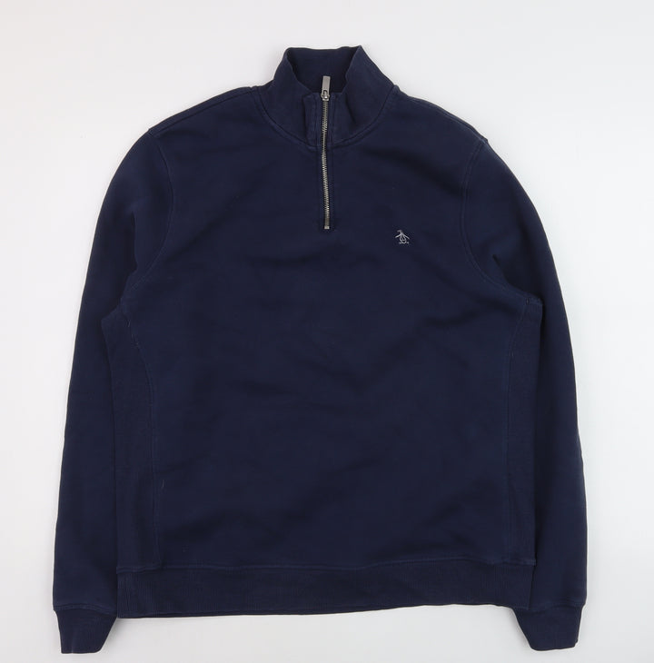 Penguin Men's Blue 1/4 Zip Pullover Sweatshirt Size L