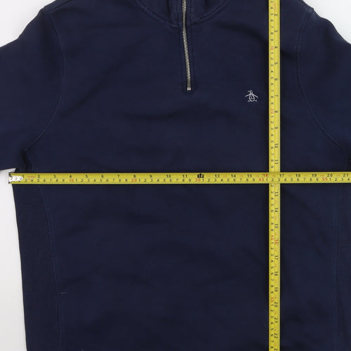 Penguin Men's Blue 1/4 Zip Pullover Sweatshirt Size L