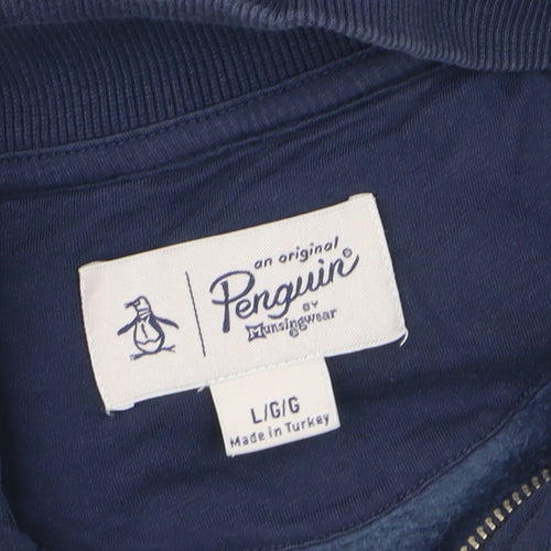 Penguin Men's Blue 1/4 Zip Pullover Sweatshirt Size L