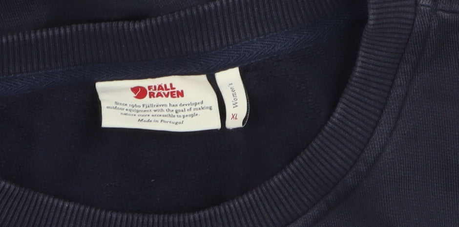Fjällräven Women's Navy Blue Crew Neck Pullover Sweatshirt XL