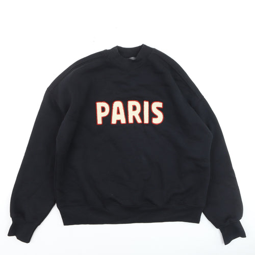 Mint Velvet Boys Black Paris Pullover Fleece Sweatshirt Size S