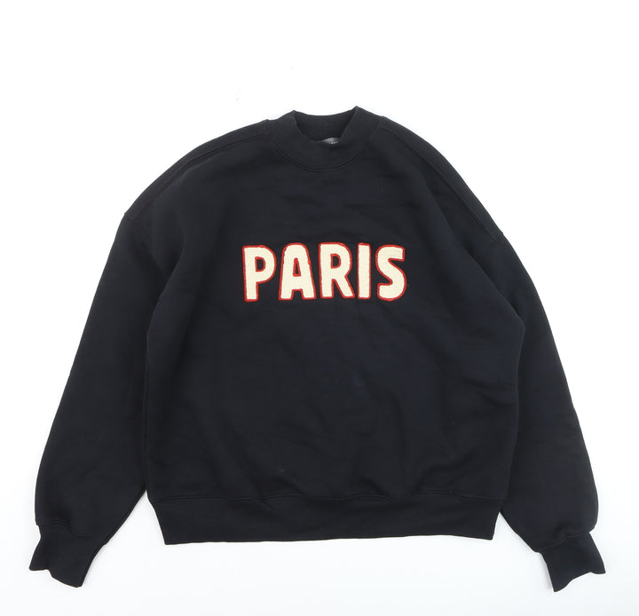 Mint Velvet Boys Black Paris Pullover Fleece Sweatshirt Size S
