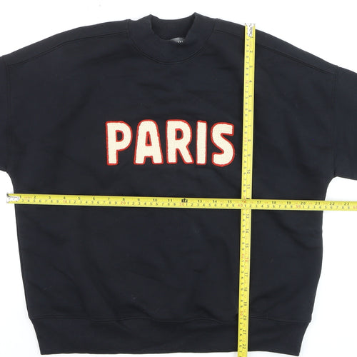 Mint Velvet Boys Black Paris Pullover Fleece Sweatshirt Size S